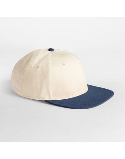Beechfield B662 Contrast Flat Pk 6 Panel Cap - Natural/Navy