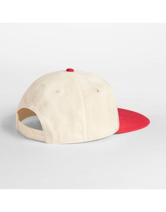 Beechfield B662 Contrast Flat Pk 6 Panel Cap - Natural/Red