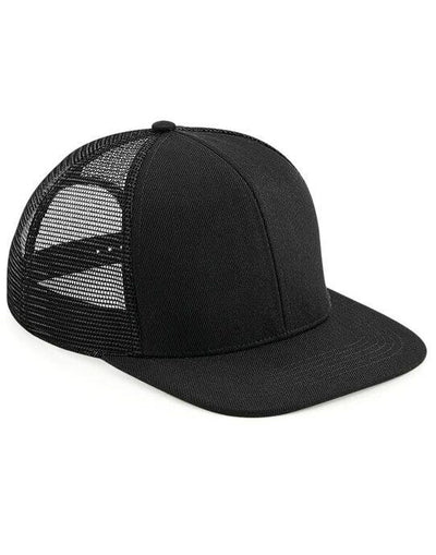 Beechfield B664 Original Flat Peak Trucker - Black/Black