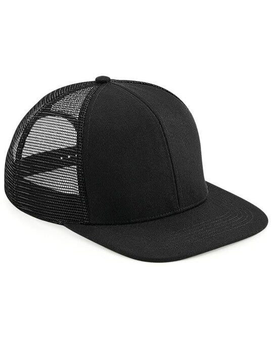 Beechfield B664 Original Flat Peak Trucker - Black/Black