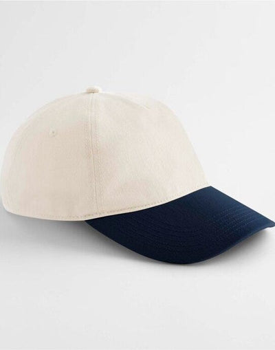Beechfield B67 Contrast Peak Leisure Cap - Natural/French Navy