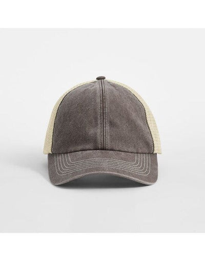 Beechfield B672 6 Panel Vintage Trucker - Vintage Brown/Stone
