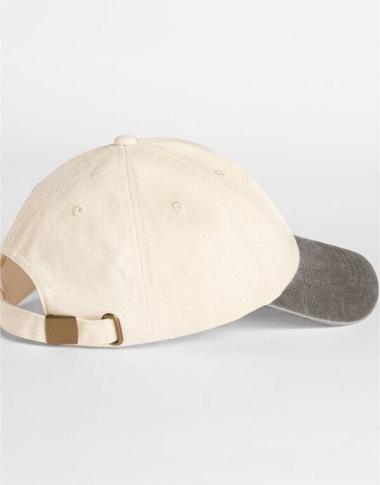 Beechfield B673 Contrast Peak Vintage Cap - Natural/Vintage Brown