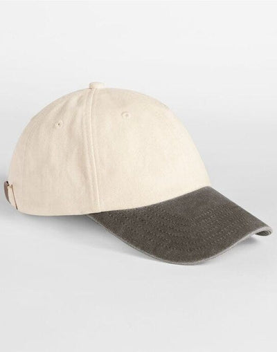 Beechfield B673 Contrast Peak Vintage Cap - Natural/Vintage Brown