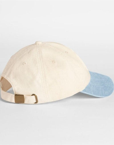 Beechfield B673 Contrast Peak Vintage Cap - Natural/Vintage Light Blue