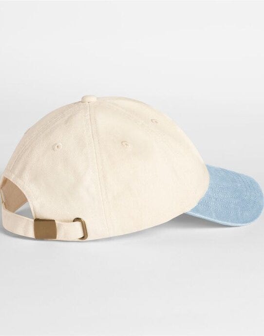 Beechfield B673 Contrast Peak Vintage Cap - Natural/Vintage Light Blue