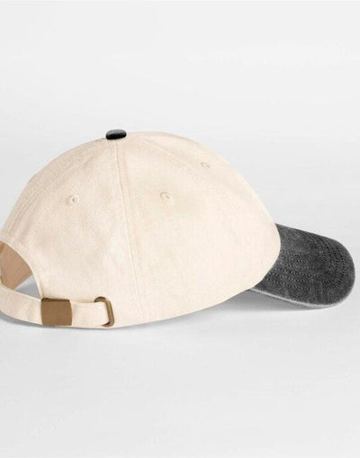 Beechfield B673 Contrast Peak Vintage Cap - Natural/Vintage Black
