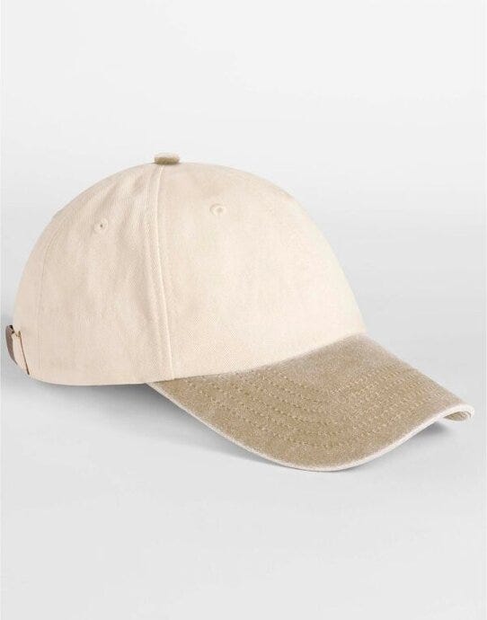 Beechfield B673 Contrast Peak Vintage Cap - Natural/Vintage Desert Sand