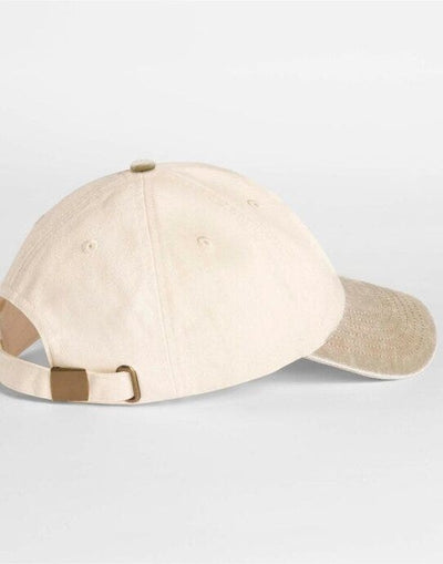 Beechfield B673 Contrast Peak Vintage Cap - Natural/Vintage Desert Sand