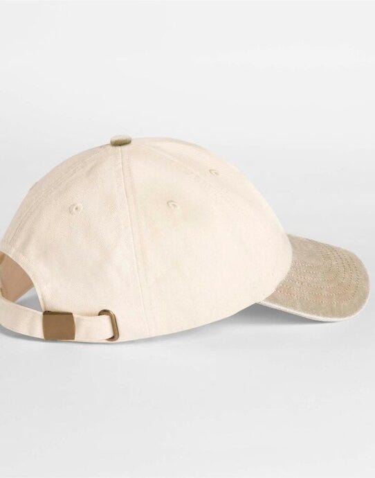 Beechfield B673 Contrast Peak Vintage Cap - Natural/Vintage Desert Sand
