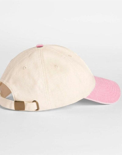 Beechfield B673 Contrast Peak Vintage Cap - Natural/Vintage Dusky Pink