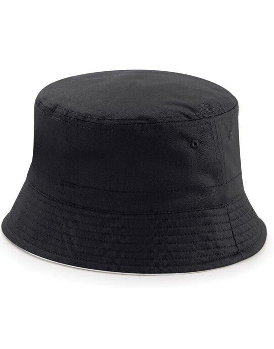 Beechfield B686 Reversible Bucket Hat - Black/Light Grey