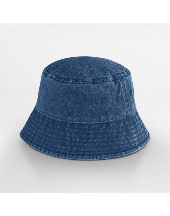 Beechfield B688B Junior Vintage Bucket Hat - Vintage Denim