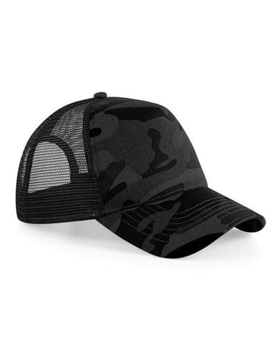 Beechfield B694 Camo Snapback Trucker - Midnight Camo