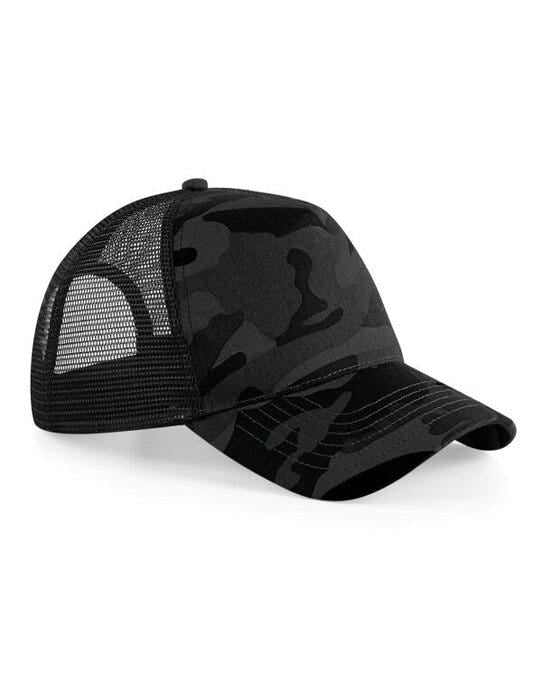 Beechfield B694 Camo Snapback Trucker - Midnight Camo