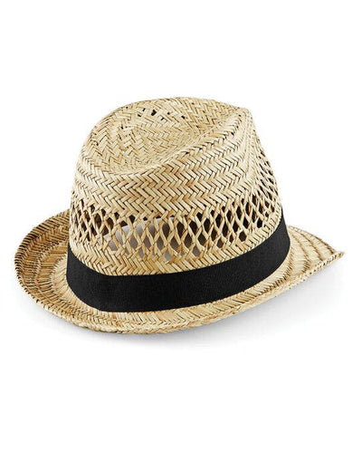 Beechfield B730 Straw Summer Trilby - Natural