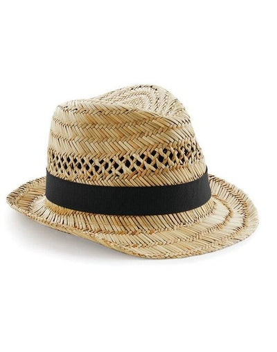 Beechfield B730 Straw Summer Trilby - Natural