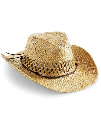 Beechfield B735 Straw Cowboy Hat - Natural