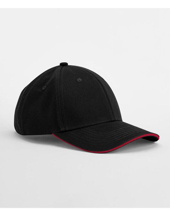 Beechfield B820C EA Org 6 Panel Cap SWich Peak - Black/Classic Red
