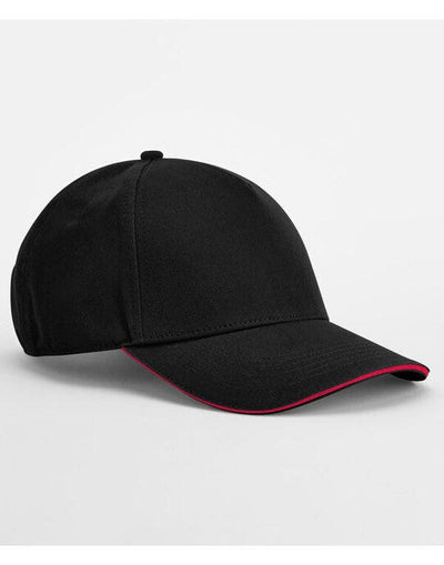 Beechfield B825C EA Org 5 Panel Cap SWich Peak - Black/Classic Red