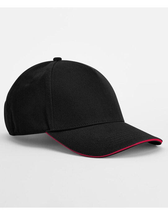 Beechfield B825C EA Org 5 Panel Cap SWich Peak - Black/Classic Red