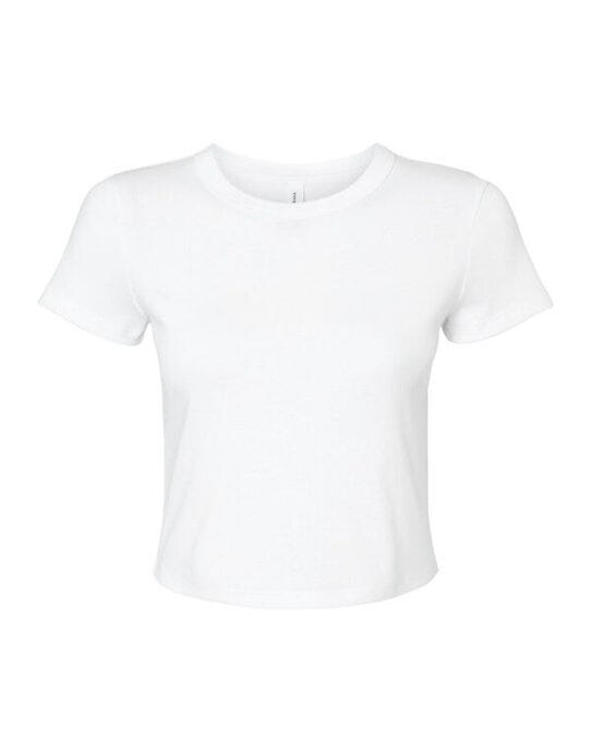 Bella + Canvas BE1010 Bella Women's Micro Rib Baby Tee - Solid White Blend