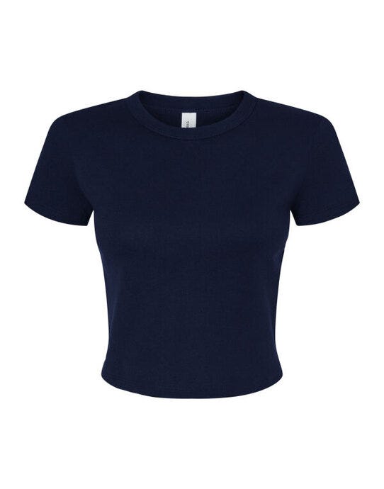 Bella + Canvas BE1010 Bella Women's Micro Rib Baby Tee - Solid Navy Blend