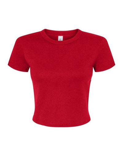 Bella + Canvas BE1010 Bella Women's Micro Rib Baby Tee - Solid Red Blend