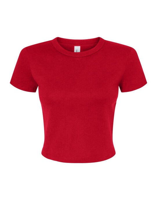 Bella + Canvas BE1010 Bella Women's Micro Rib Baby Tee - Solid Red Blend