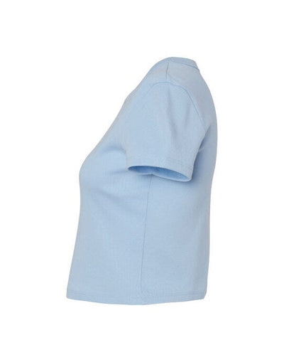 Bella + Canvas BE1010 Bella Women's Micro Rib Baby Tee - Solid Baby Blue Blend