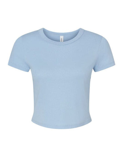 Bella + Canvas BE1010 Bella Women's Micro Rib Baby Tee - Solid Baby Blue Blend