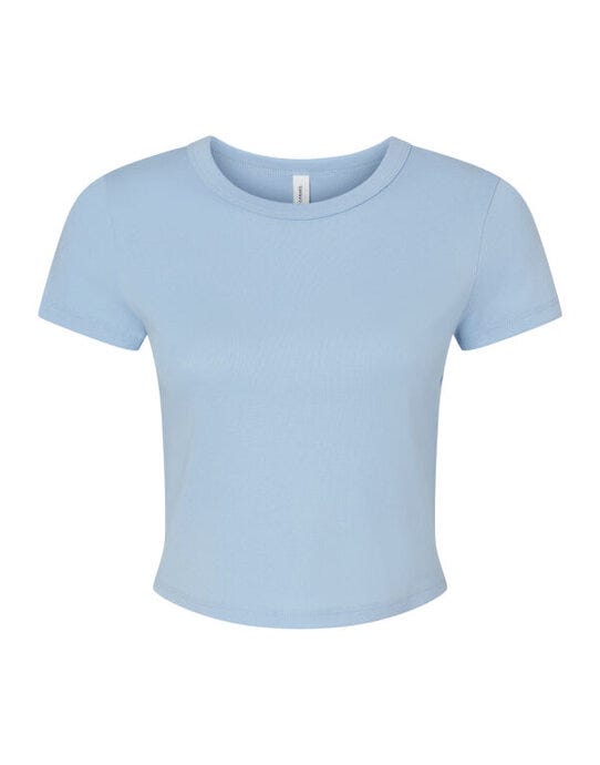 Bella + Canvas BE1010 Bella Women's Micro Rib Baby Tee - Solid Baby Blue Blend