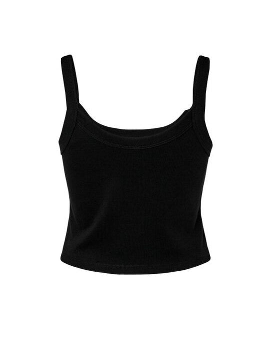 Bella + Canvas BE1012 Bella Women's Micro Rib Strap Tank - Solid Black Blend