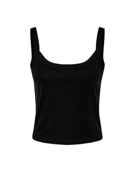 Bella + Canvas BE1012 Bella Women's Micro Rib Strap Tank - Solid Black Blend