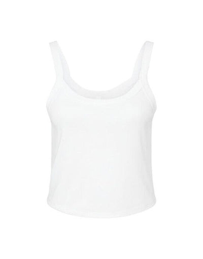 Bella + Canvas BE1012 Bella Women's Micro Rib Strap Tank - Solid White Blend