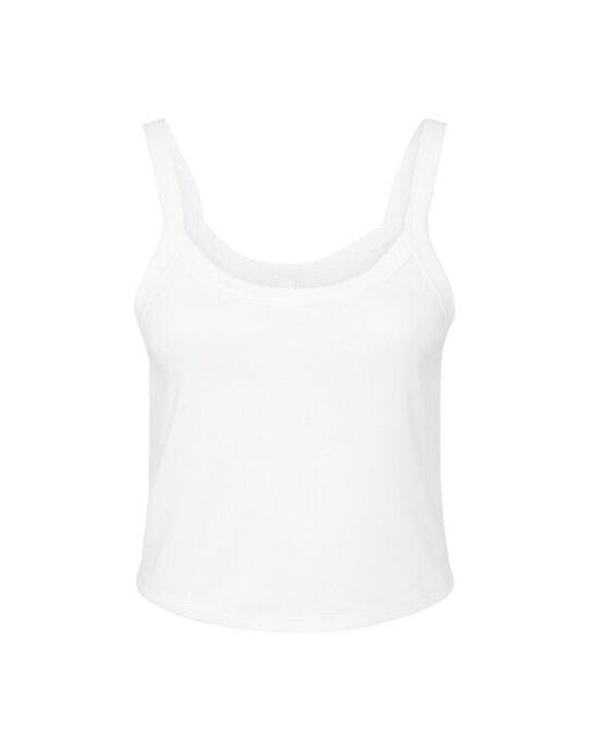 Bella + Canvas BE1012 Bella Women's Micro Rib Strap Tank - Solid White Blend