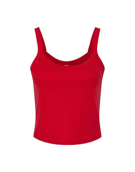 Bella + Canvas BE1012 Bella Women's Micro Rib Strap Tank - Solid Red Blend