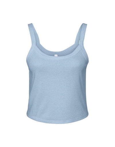 Bella + Canvas BE1012 Bella Women's Micro Rib Strap Tank - Solid Baby Blue Blend