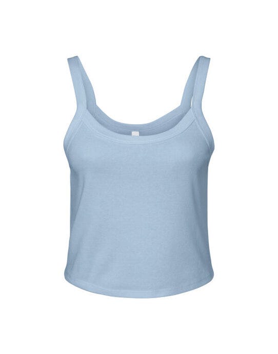 Bella + Canvas BE1012 Bella Women's Micro Rib Strap Tank - Solid Baby Blue Blend