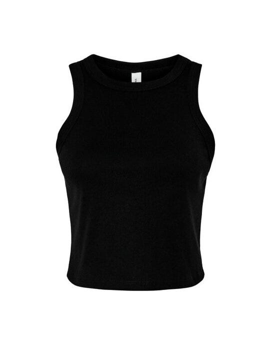 Bella + Canvas BE1019 Bella Women's Micro Rib Racer Tank - Solid Black Blend