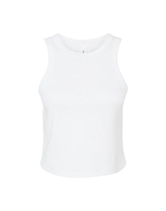 Bella + Canvas BE1019 Bella Women's Micro Rib Racer Tank - Solid White Blend