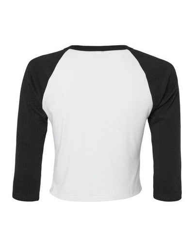 Bella + Canvas BE1200 Bella Women's Micro Rib 3/4 Raglan Tee - White/Black