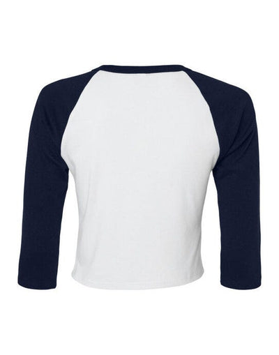 Bella + Canvas BE1200 Bella Women's Micro Rib 3/4 Raglan Tee - White/Navy
