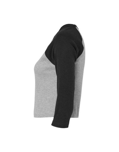 Bella + Canvas BE1200 Bella Women's Micro Rib 3/4 Raglan Tee - Athletic Heather/Black