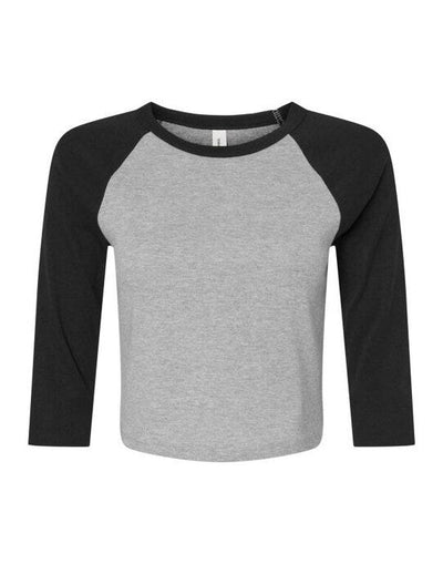 Bella + Canvas BE1200 Bella Women's Micro Rib 3/4 Raglan Tee - Athletic Heather/Black