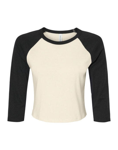 Bella + Canvas BE1200 Bella Women's Micro Rib 3/4 Raglan Tee - Natural/Black