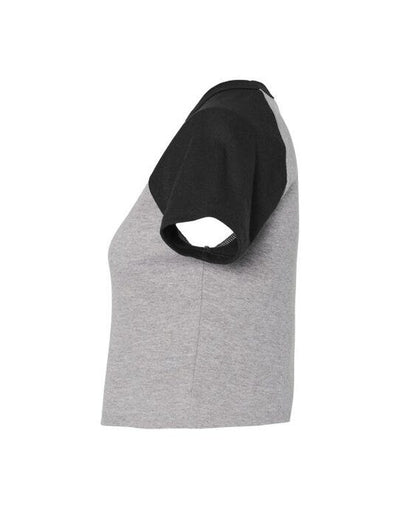 Bella + Canvas BE1201 Bella Women's Micro Rib Raglan Baby Tee - Athletic Heather/Black