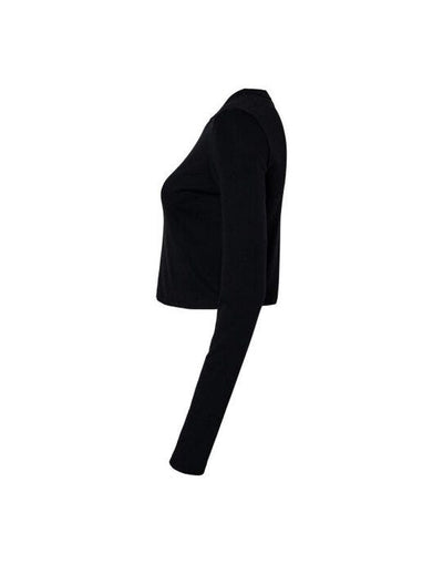 Bella + Canvas BE1501 Bella Women's Micro Rib Long Sleeve Tee - Solid Black Blend