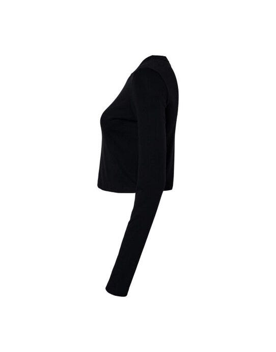 Bella + Canvas BE1501 Bella Women's Micro Rib Long Sleeve Tee - Solid Black Blend