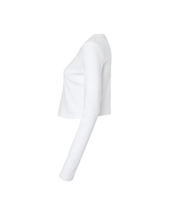 Bella + Canvas BE1501 Bella Women's Micro Rib Long Sleeve Tee - Solid White Blend